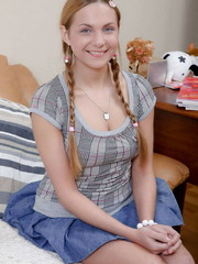 Hot teen with soft boobs impaled on fat dick Pic 1