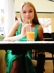 Nancy A is enjoying her morning orange juice Pic 1