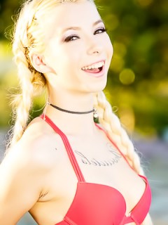 Petite Kenzie Reeves Take Off Red Lingerie