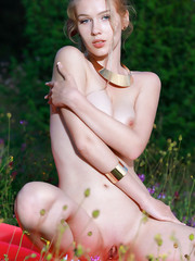 Perfect petite teen nude outdoors Pic 8
