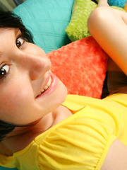 Sexy Brunnette Teen Is Getting Her First  facial Pic 2