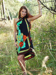 Super cute teen girl nude outdoors Pic 1